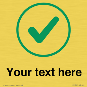 Custom plain background, green tick in circle sign